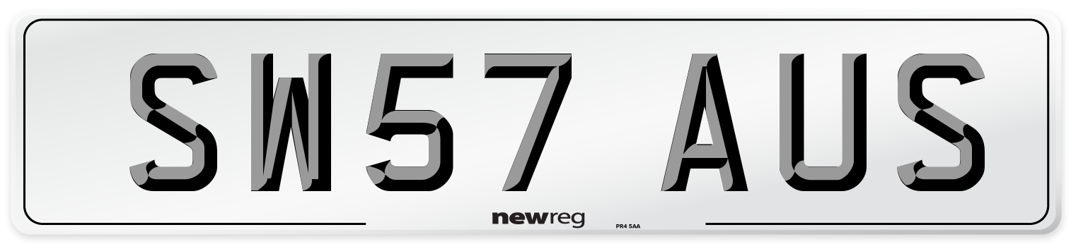 SW57 AUS Number Plate from New Reg